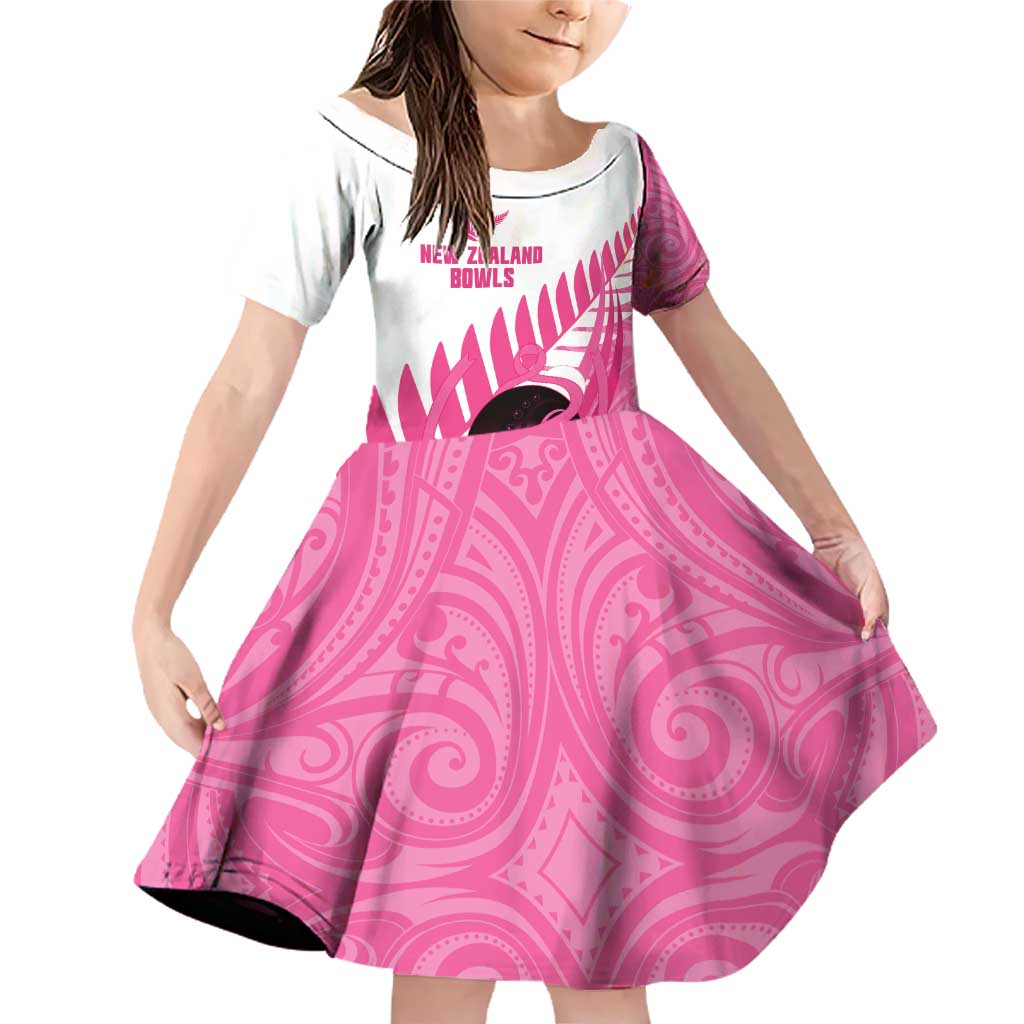 New Zealand Lawn Bowls Breast Cancer Custom Family Matching Off Shoulder Short Dress and Hawaiian Shirt Aotearoa Maori Silver Fern Pink Ribbon - Aussie Hoodie