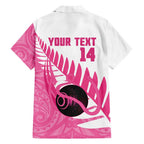 New Zealand Lawn Bowls Breast Cancer Custom Family Matching Summer Maxi Dress and Hawaiian Shirt Aotearoa Maori Silver Fern Pink Ribbon - Aussie Hoodie