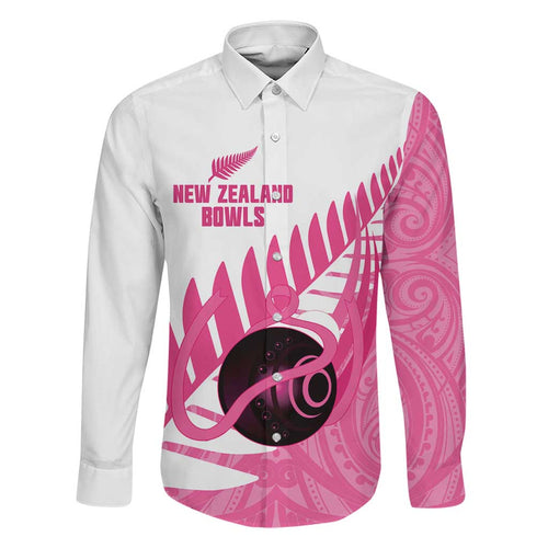 New Zealand Lawn Bowls Breast Cancer Custom Family Matching Tank Maxi Dress and Hawaiian Shirt Aotearoa Maori Silver Fern Pink Ribbon - Aussie Hoodie