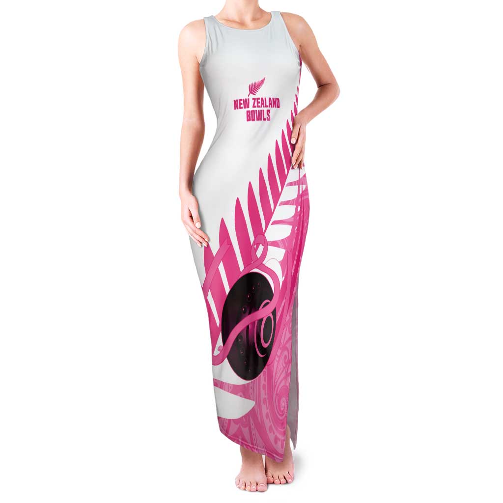 New Zealand Lawn Bowls Breast Cancer Custom Family Matching Tank Maxi Dress and Hawaiian Shirt Aotearoa Maori Silver Fern Pink Ribbon - Aussie Hoodie