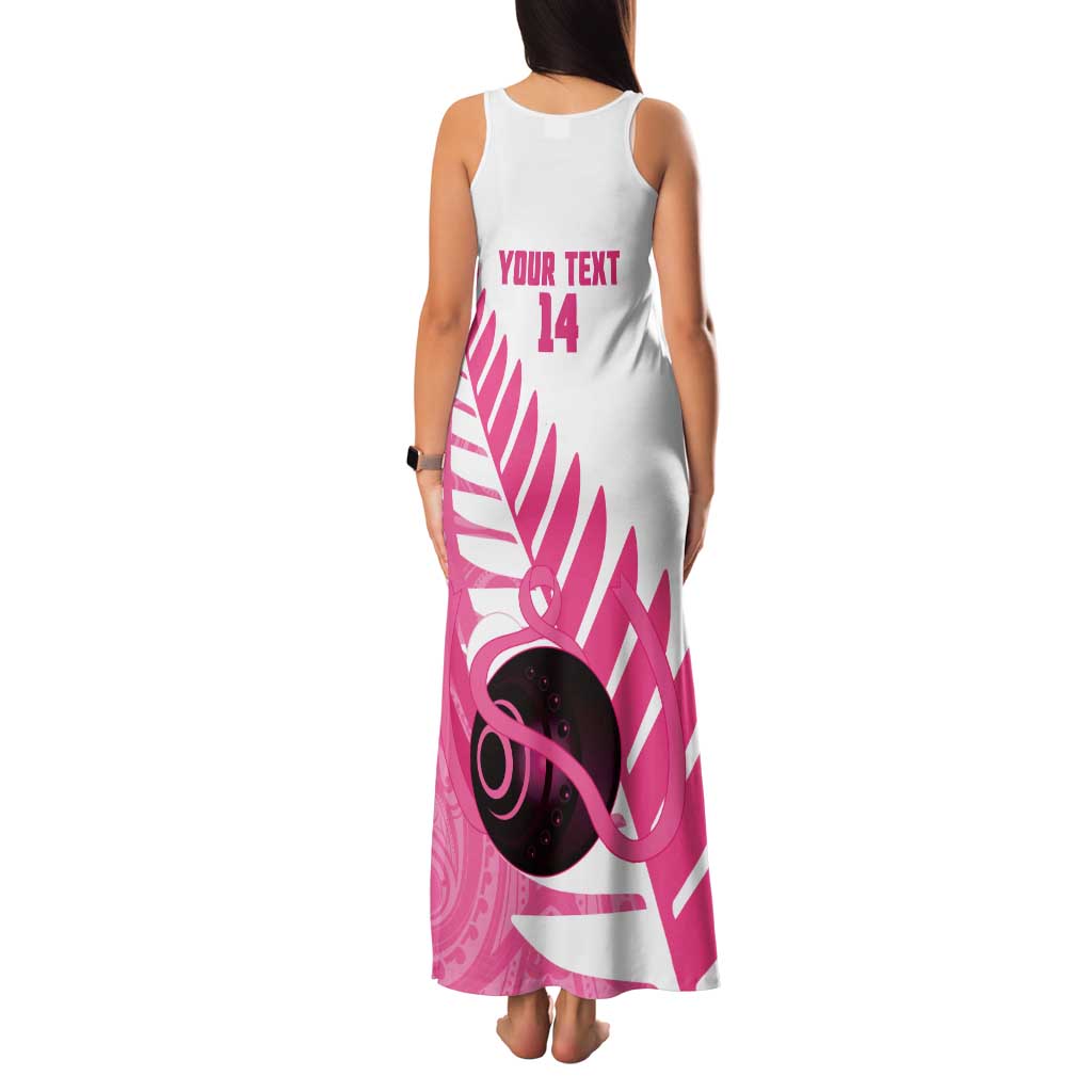 New Zealand Lawn Bowls Breast Cancer Custom Family Matching Tank Maxi Dress and Hawaiian Shirt Aotearoa Maori Silver Fern Pink Ribbon - Aussie Hoodie