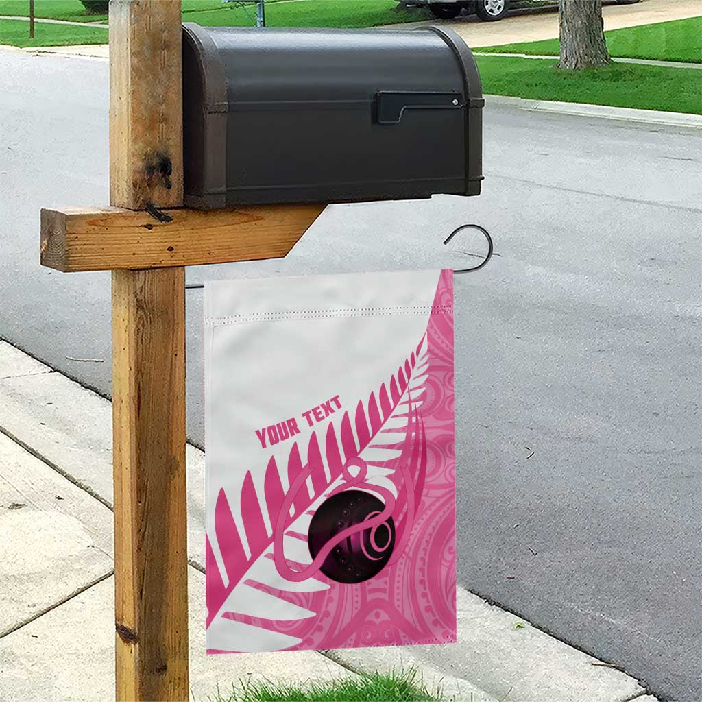 New Zealand Lawn Bowls Breast Cancer Custom Garden Flag Aotearoa Maori Silver Fern Pink Ribbon - Aussie Hoodie
