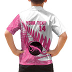 New Zealand Lawn Bowls Breast Cancer Custom Hawaiian Shirt Aotearoa Maori Silver Fern Pink Ribbon - Aussie Hoodie