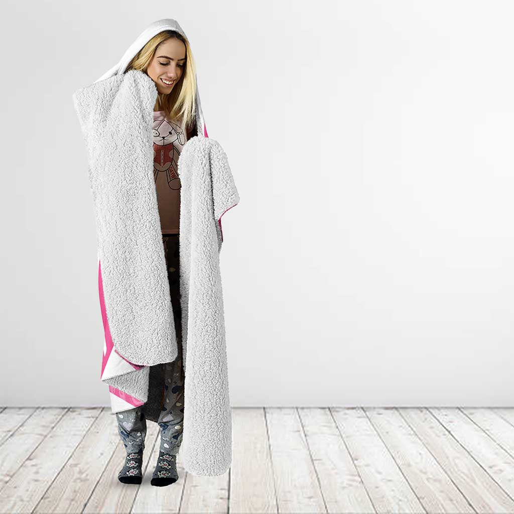 New Zealand Lawn Bowls Breast Cancer Custom Hooded Blanket Aotearoa Maori Silver Fern Pink Ribbon - Aussie Hoodie