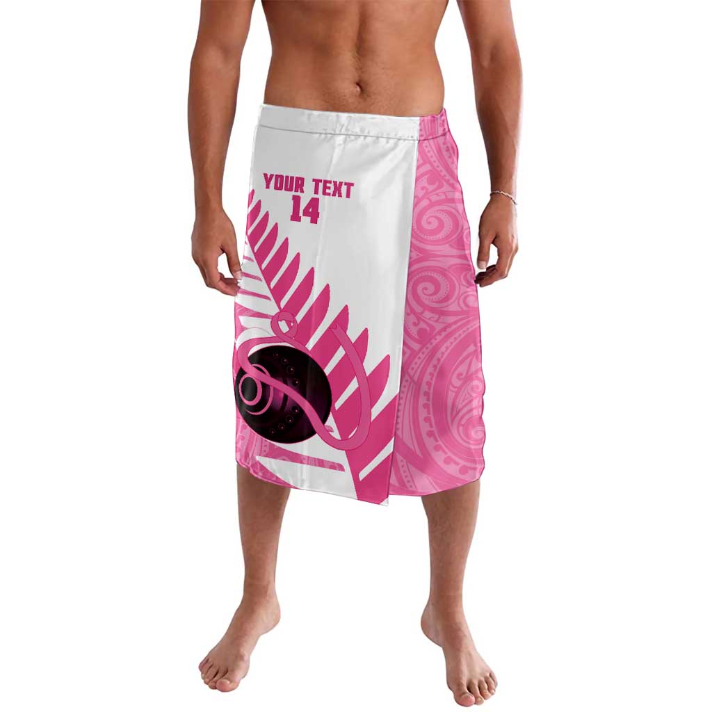 New Zealand Lawn Bowls Breast Cancer Custom Lavalava Aotearoa Maori Silver Fern Pink Ribbon - Aussie Hoodie