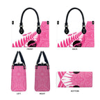 New Zealand Lawn Bowls Breast Cancer Custom Leather Bag Aotearoa Maori Silver Fern Pink Ribbon - Aussie Hoodie