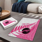 New Zealand Lawn Bowls Breast Cancer Custom Puzzle Aotearoa Maori Silver Fern Pink Ribbon - Aussie Hoodie