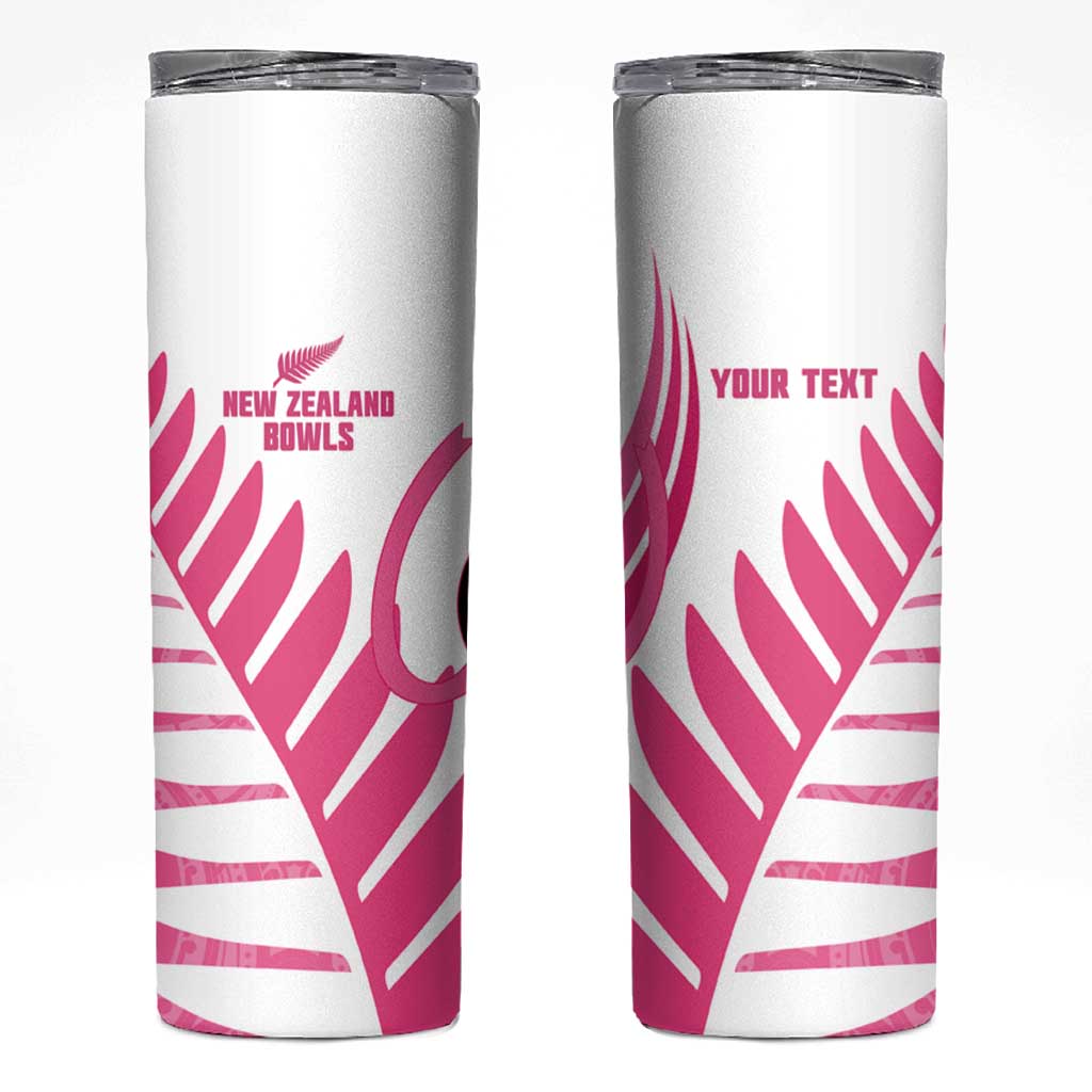 New Zealand Lawn Bowls Breast Cancer Custom Skinny Tumbler Aotearoa Maori Silver Fern Pink Ribbon - Aussie Hoodie