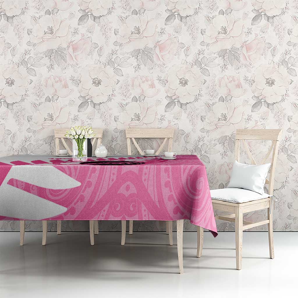New Zealand Lawn Bowls Breast Cancer Custom Tablecloth Aotearoa Maori Silver Fern Pink Ribbon - Aussie Hoodie