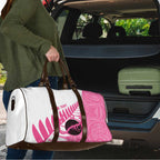 New Zealand Lawn Bowls Breast Cancer Custom Travel Bag Aotearoa Maori Silver Fern Pink Ribbon - Aussie Hoodie