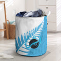 New Zealand Lawn Bowls Prostate Cancer Custom Laundry Basket Aotearoa Maori Silver Fern Blue Ribbon - Aussie Hoodie