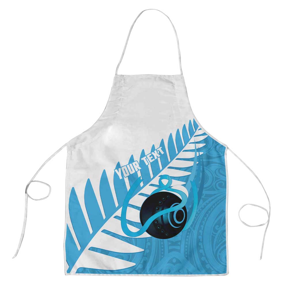 New Zealand Lawn Bowls Prostate Cancer Custom Apron Aotearoa Maori Silver Fern Blue Ribbon - Aussie Hoodie