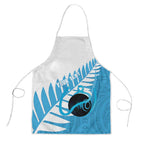 New Zealand Lawn Bowls Prostate Cancer Custom Apron Aotearoa Maori Silver Fern Blue Ribbon - Aussie Hoodie