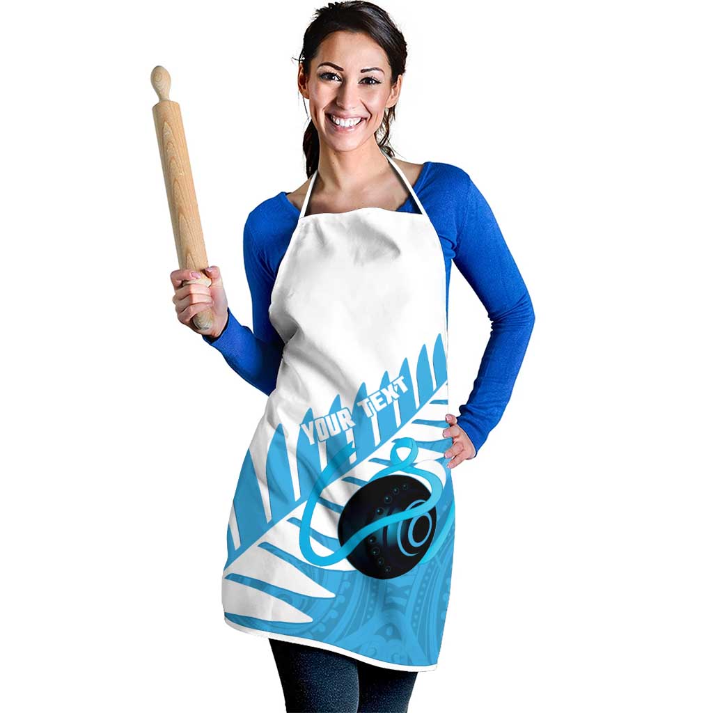 New Zealand Lawn Bowls Prostate Cancer Custom Apron Aotearoa Maori Silver Fern Blue Ribbon - Aussie Hoodie