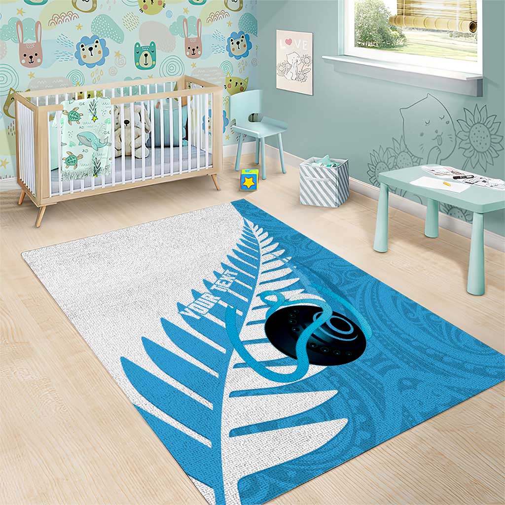 New Zealand Lawn Bowls Prostate Cancer Custom Area Rug Aotearoa Maori Silver Fern Blue Ribbon - Aussie Hoodie