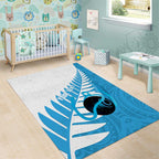New Zealand Lawn Bowls Prostate Cancer Custom Area Rug Aotearoa Maori Silver Fern Blue Ribbon - Aussie Hoodie