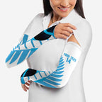 New Zealand Lawn Bowls Prostate Cancer Custom Arm Sleeves Aotearoa Maori Silver Fern Blue Ribbon - Aussie Hoodie