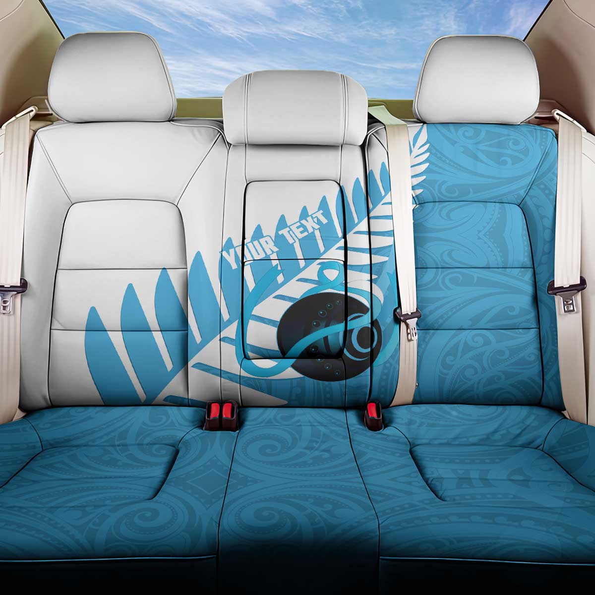 New Zealand Lawn Bowls Prostate Cancer Custom Back Car Seat Cover Aotearoa Maori Silver Fern Blue Ribbon - Aussie Hoodie