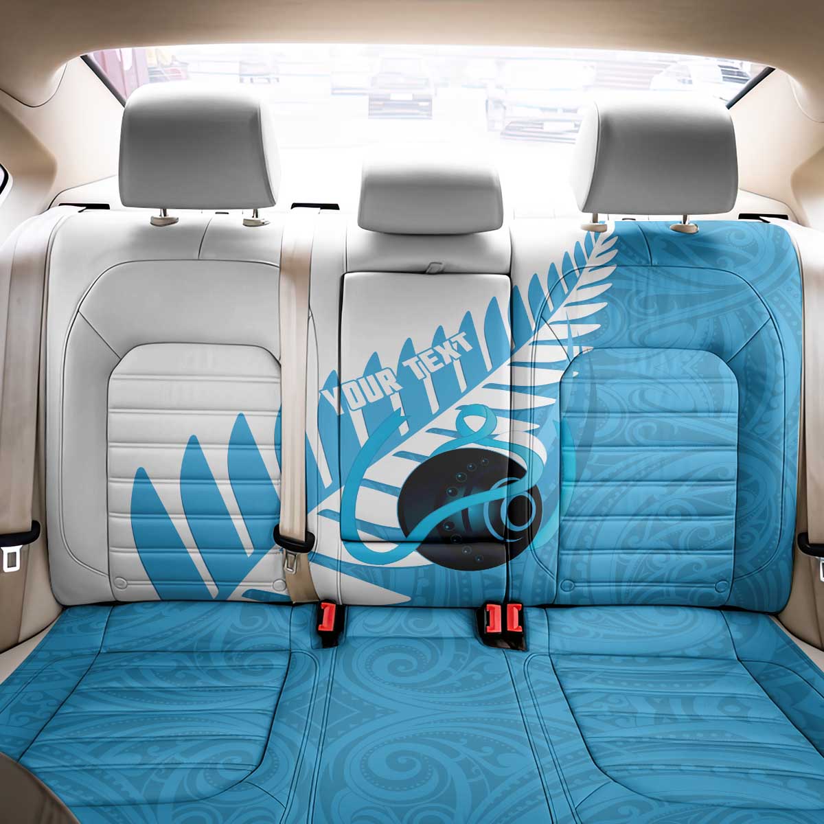 New Zealand Lawn Bowls Prostate Cancer Custom Back Car Seat Cover Aotearoa Maori Silver Fern Blue Ribbon - Aussie Hoodie