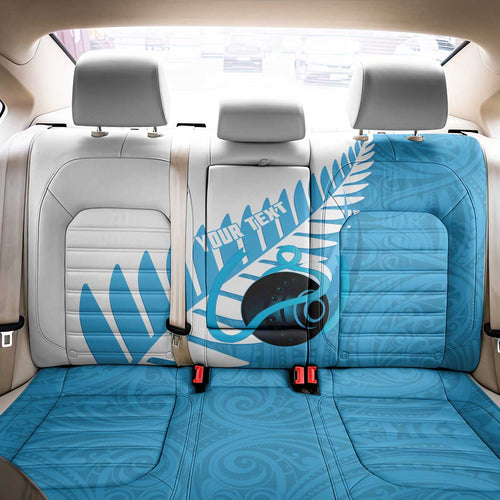 New Zealand Lawn Bowls Prostate Cancer Custom Back Car Seat Cover Aotearoa Maori Silver Fern Blue Ribbon - Aussie Hoodie