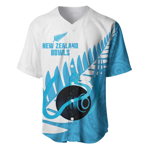 New Zealand Lawn Bowls Prostate Cancer Custom Baseball Jersey Aotearoa Maori Silver Fern Blue Ribbon - Aussie Hoodie