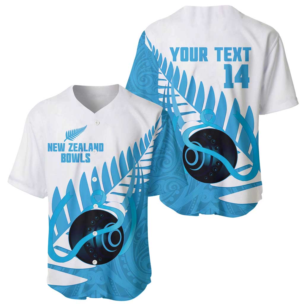 New Zealand Lawn Bowls Prostate Cancer Custom Baseball Jersey Aotearoa Maori Silver Fern Blue Ribbon - Aussie Hoodie