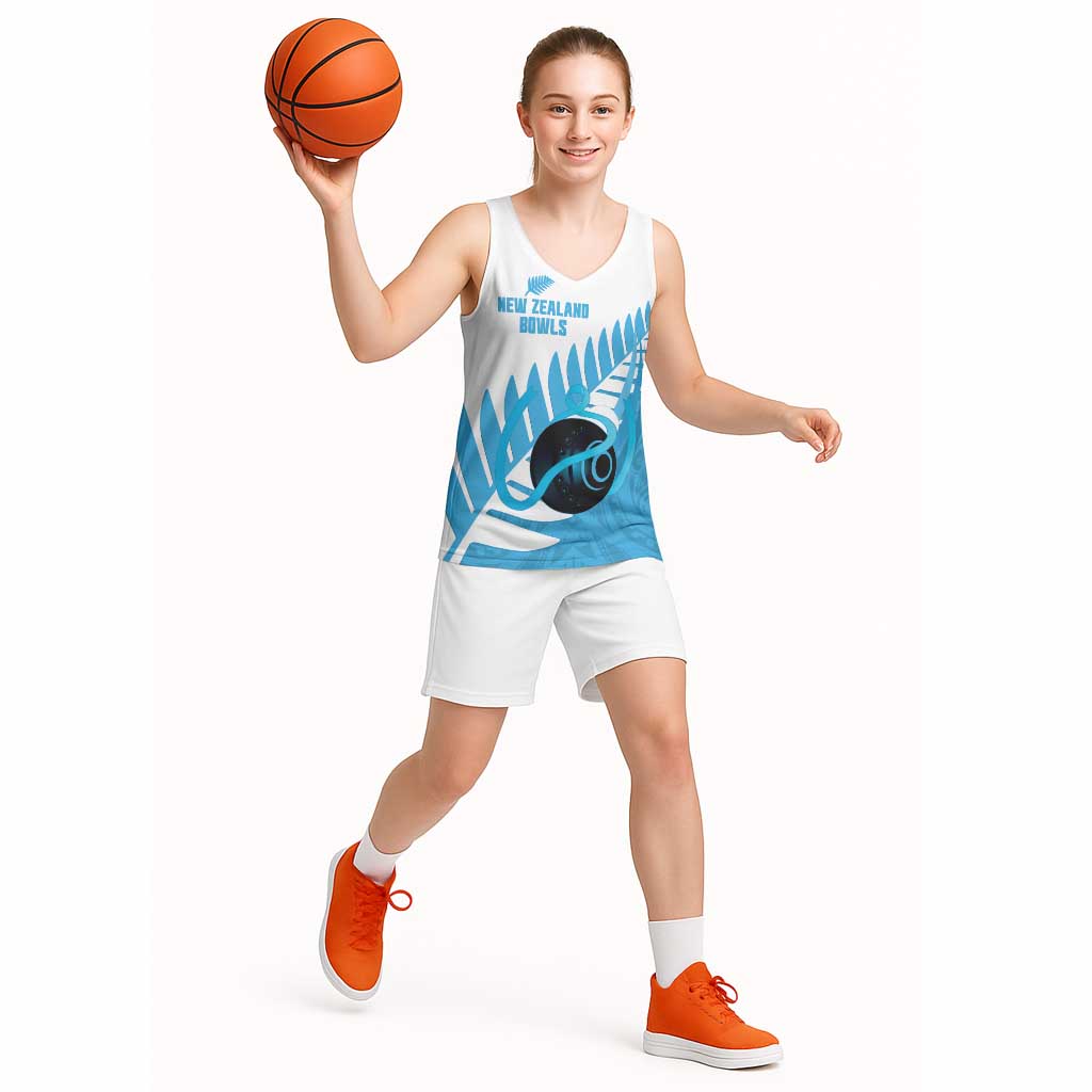 New Zealand Lawn Bowls Prostate Cancer Custom Basketball Jersey Aotearoa Maori Silver Fern Blue Ribbon - Aussie Hoodie