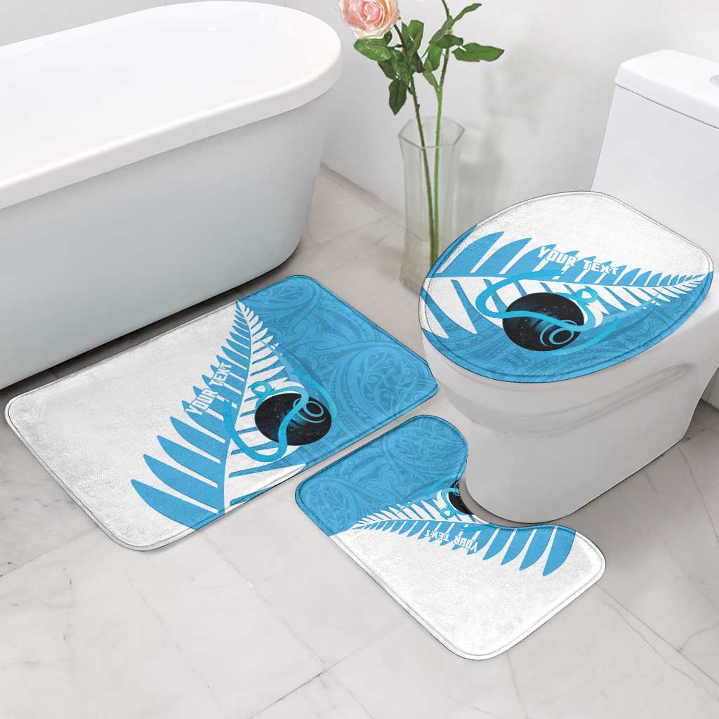 New Zealand Lawn Bowls Prostate Cancer Custom Bathroom Set Aotearoa Maori Silver Fern Blue Ribbon - Aussie Hoodie