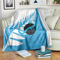 New Zealand Lawn Bowls Prostate Cancer Custom Blanket Aotearoa Maori Silver Fern Blue Ribbon - Aussie Hoodie