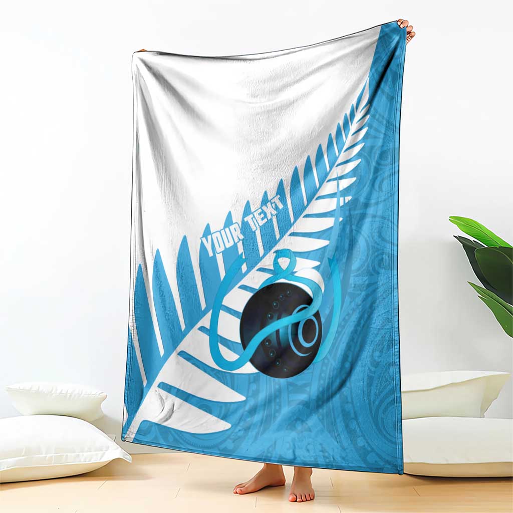 New Zealand Lawn Bowls Prostate Cancer Custom Blanket Aotearoa Maori Silver Fern Blue Ribbon - Aussie Hoodie