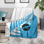 New Zealand Lawn Bowls Prostate Cancer Custom Blanket Aotearoa Maori Silver Fern Blue Ribbon - Aussie Hoodie