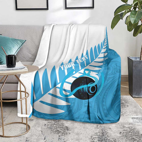 New Zealand Lawn Bowls Prostate Cancer Custom Blanket Aotearoa Maori Silver Fern Blue Ribbon - Aussie Hoodie