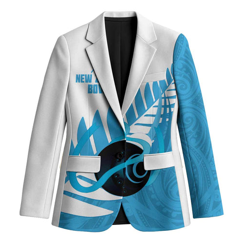 New Zealand Lawn Bowls Prostate Cancer Custom Blazer Aotearoa Maori Silver Fern Blue Ribbon - Aussie Hoodie