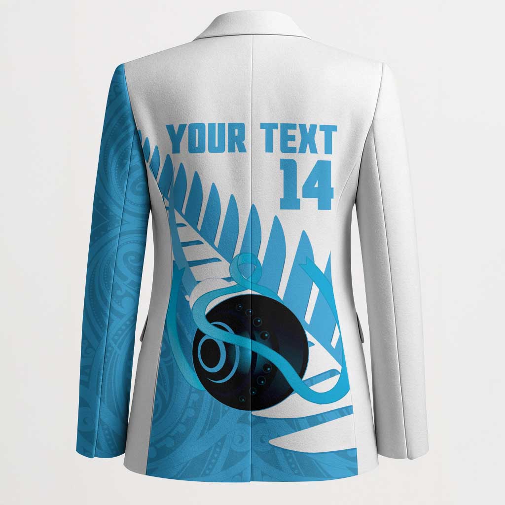 New Zealand Lawn Bowls Prostate Cancer Custom Blazer Aotearoa Maori Silver Fern Blue Ribbon - Aussie Hoodie