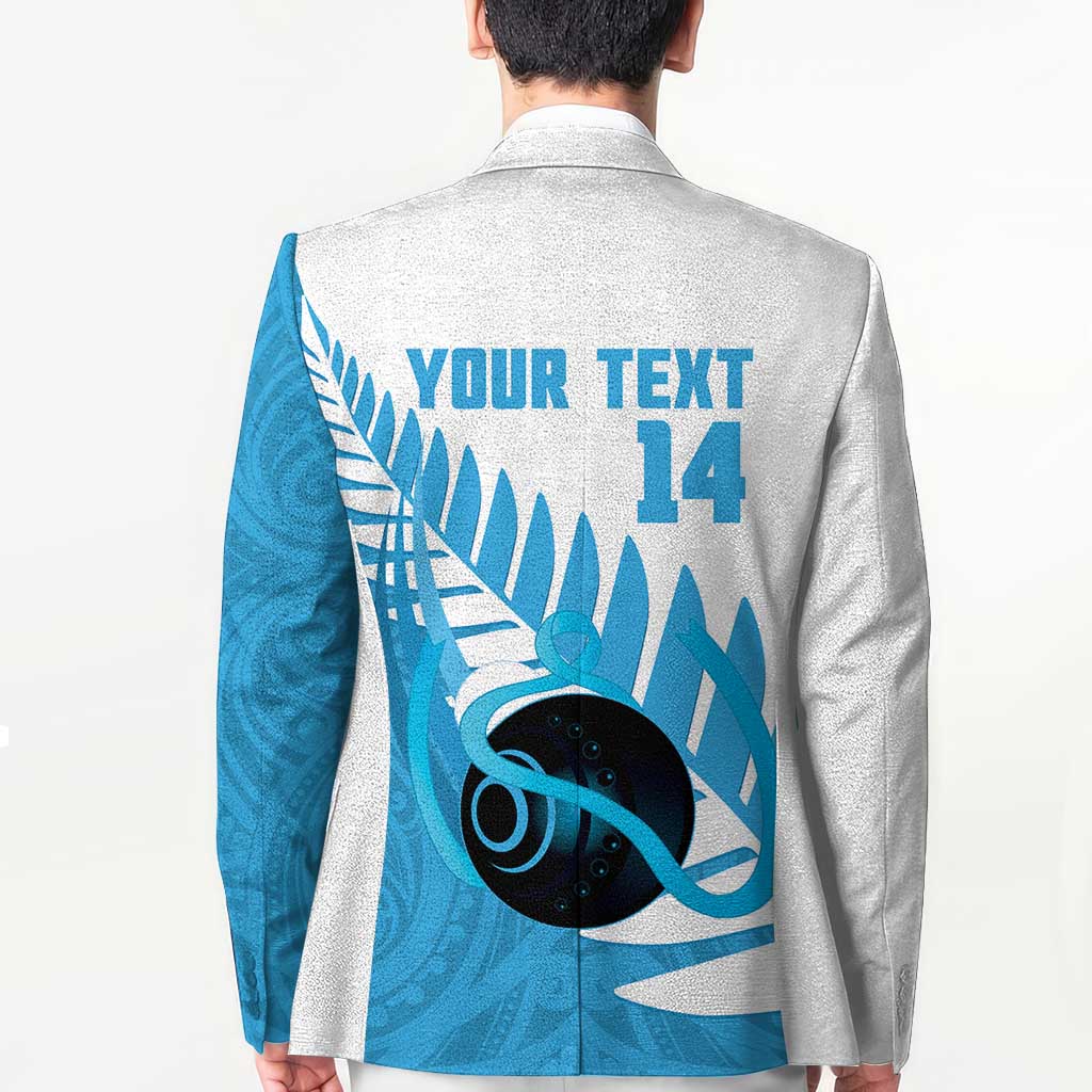New Zealand Lawn Bowls Prostate Cancer Custom Blazer Aotearoa Maori Silver Fern Blue Ribbon - Aussie Hoodie