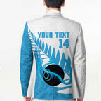 New Zealand Lawn Bowls Prostate Cancer Custom Blazer Aotearoa Maori Silver Fern Blue Ribbon - Aussie Hoodie