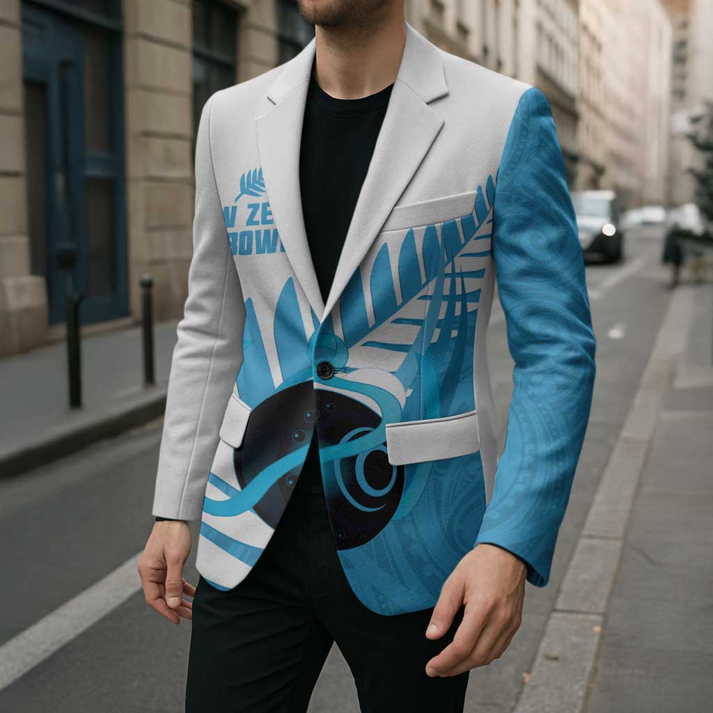 New Zealand Lawn Bowls Prostate Cancer Custom Blazer Aotearoa Maori Silver Fern Blue Ribbon - Aussie Hoodie