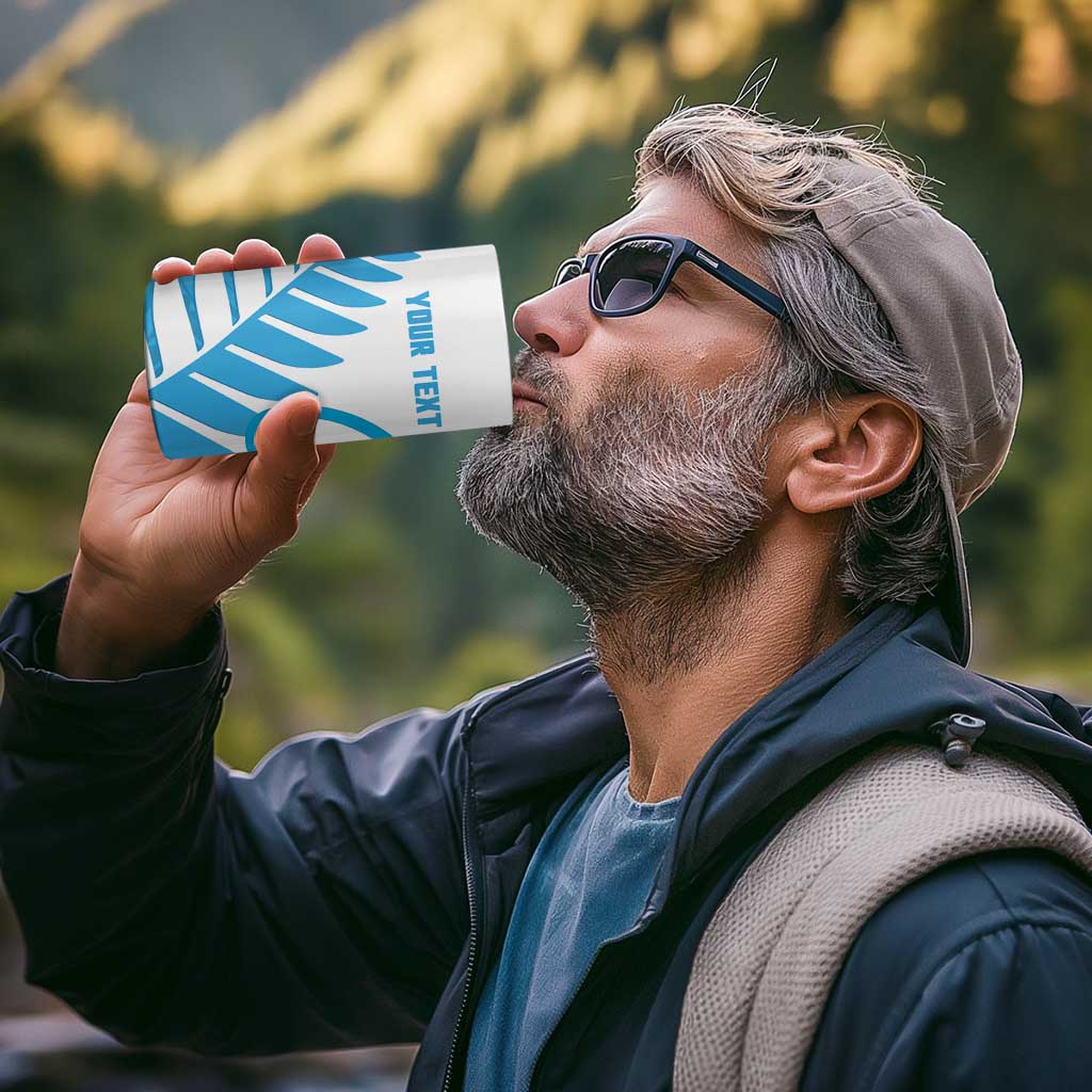 New Zealand Lawn Bowls Prostate Cancer Custom 4 in 1 Can Cooler Tumbler Aotearoa Maori Silver Fern Blue Ribbon - Aussie Hoodie