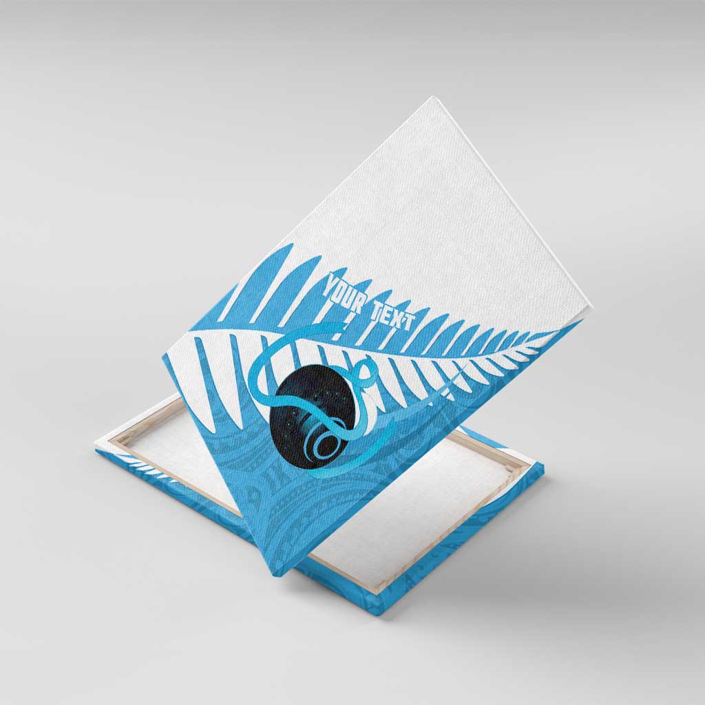 New Zealand Lawn Bowls Prostate Cancer Custom Canvas Wall Art Aotearoa Maori Silver Fern Blue Ribbon - Aussie Hoodie