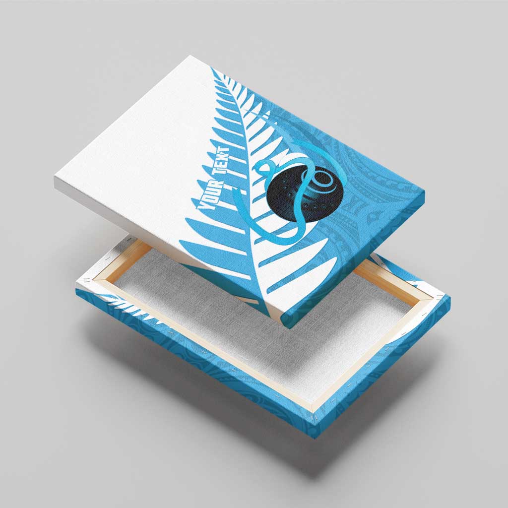 New Zealand Lawn Bowls Prostate Cancer Custom Canvas Wall Art Aotearoa Maori Silver Fern Blue Ribbon - Aussie Hoodie