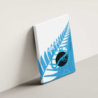 New Zealand Lawn Bowls Prostate Cancer Custom Canvas Wall Art Aotearoa Maori Silver Fern Blue Ribbon - Aussie Hoodie