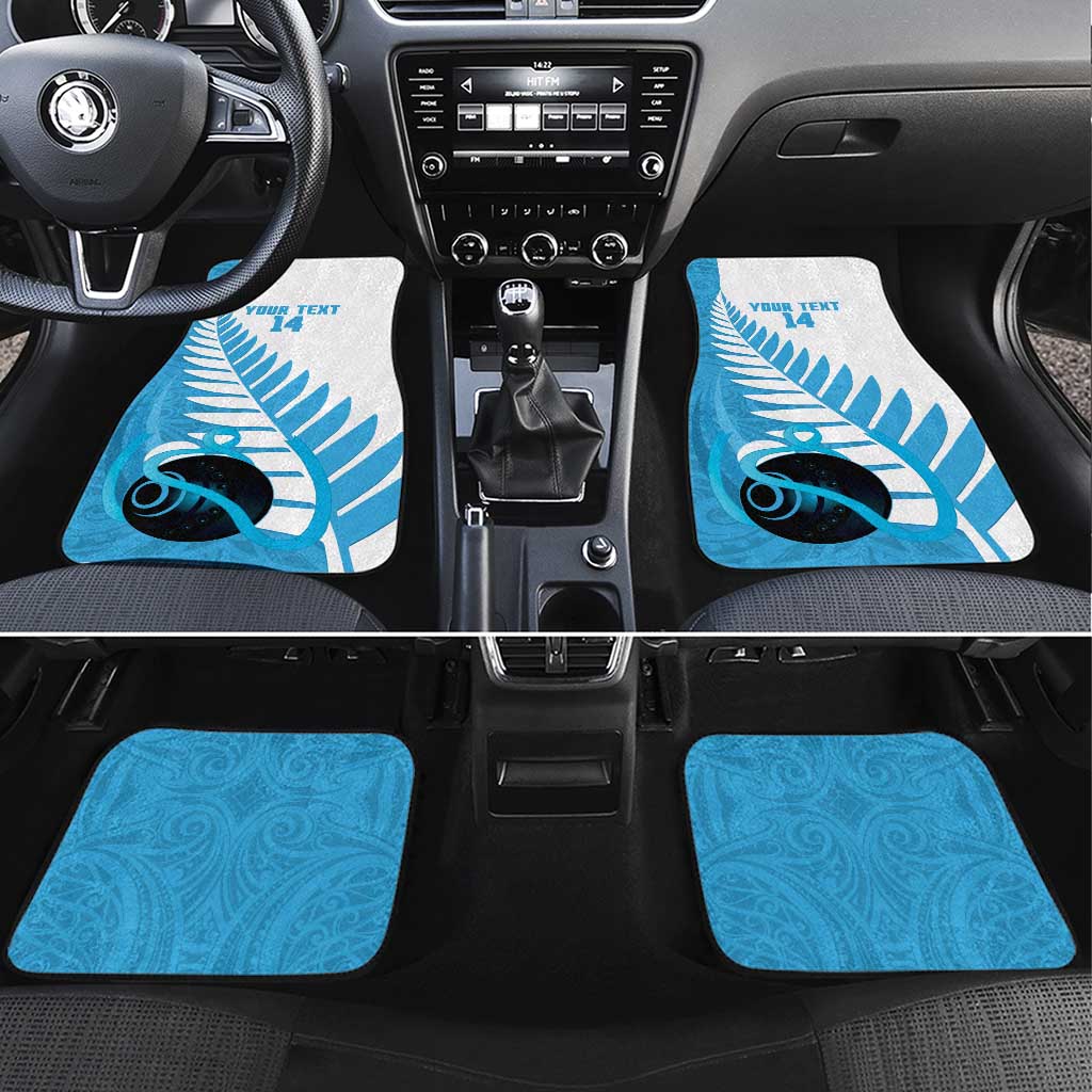 New Zealand Lawn Bowls Prostate Cancer Custom Car Mats Aotearoa Maori Silver Fern Blue Ribbon - Aussie Hoodie