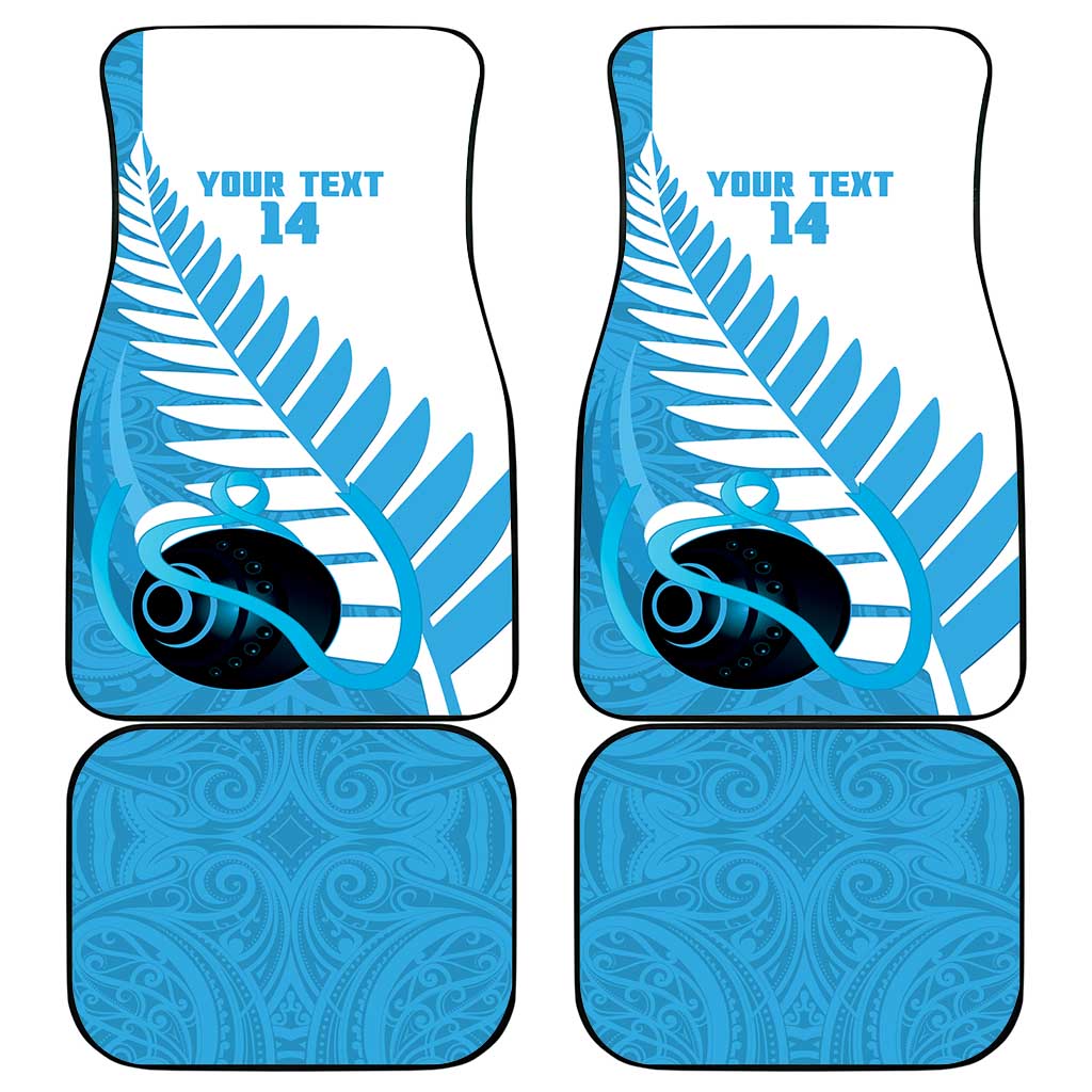 New Zealand Lawn Bowls Prostate Cancer Custom Car Mats Aotearoa Maori Silver Fern Blue Ribbon - Aussie Hoodie