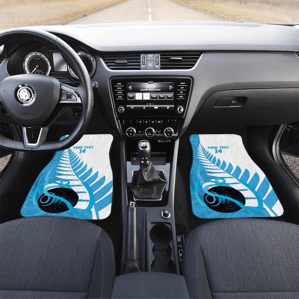 New Zealand Lawn Bowls Prostate Cancer Custom Car Mats Aotearoa Maori Silver Fern Blue Ribbon - Aussie Hoodie