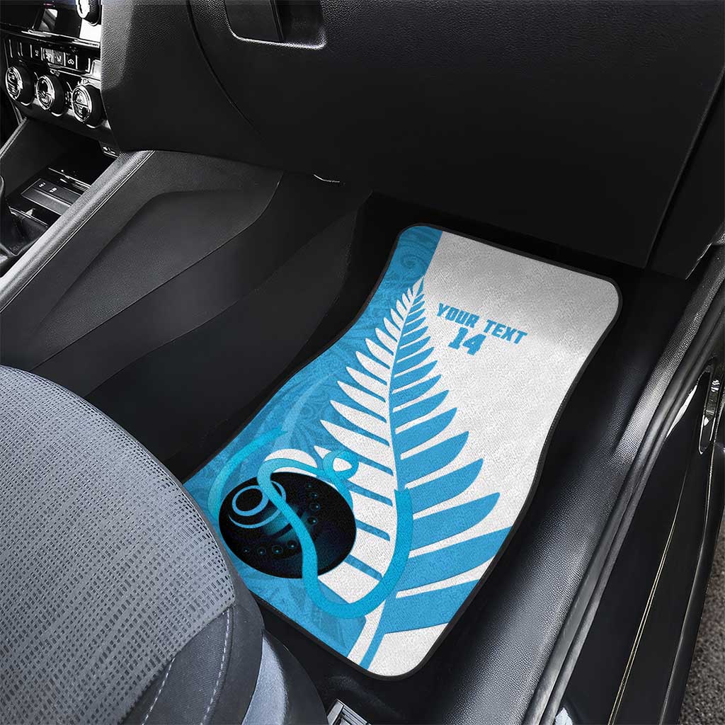 New Zealand Lawn Bowls Prostate Cancer Custom Car Mats Aotearoa Maori Silver Fern Blue Ribbon - Aussie Hoodie