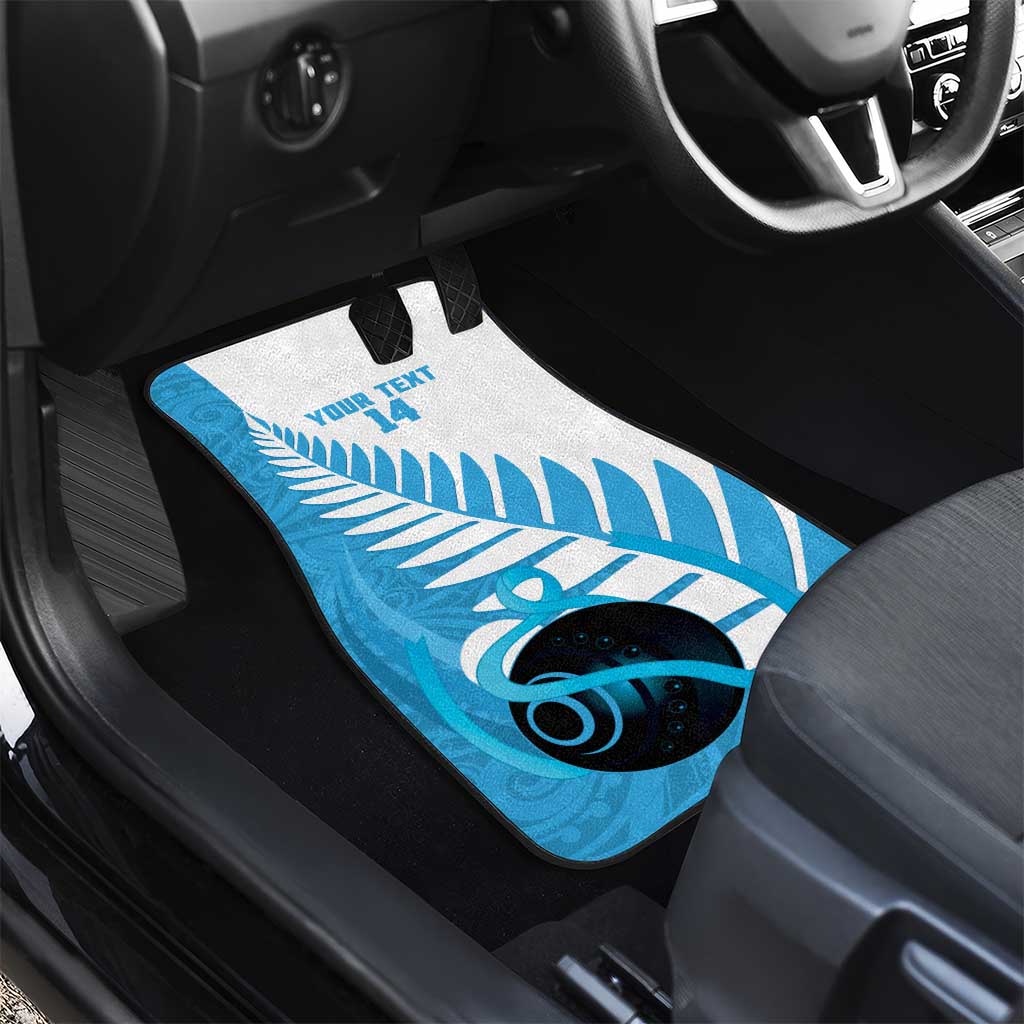 New Zealand Lawn Bowls Prostate Cancer Custom Car Mats Aotearoa Maori Silver Fern Blue Ribbon - Aussie Hoodie