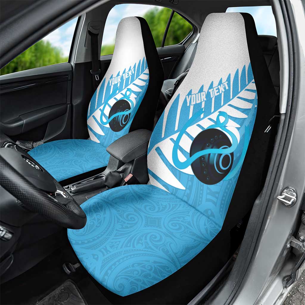 New Zealand Lawn Bowls Prostate Cancer Custom Car Seat Cover Aotearoa Maori Silver Fern Blue Ribbon - Aussie Hoodie