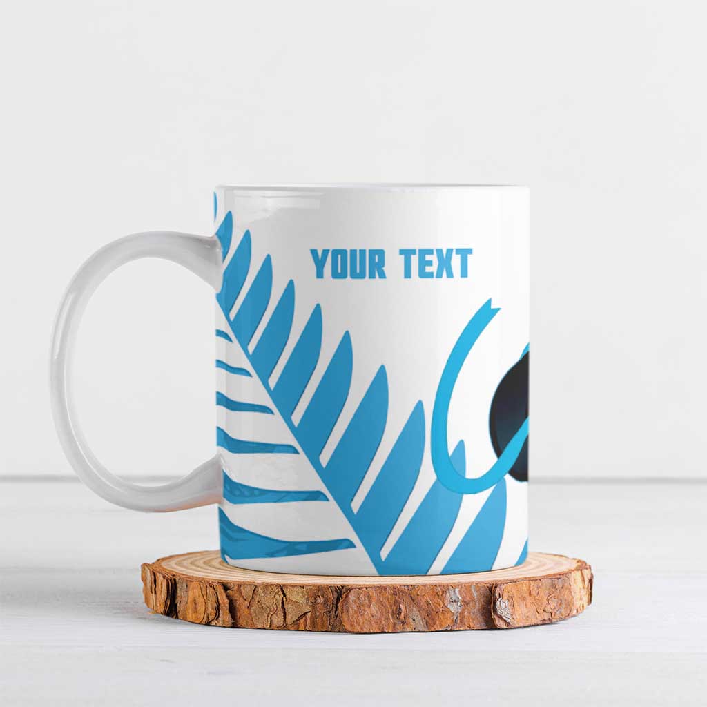 New Zealand Lawn Bowls Prostate Cancer Custom Ceramic Mug Aotearoa Maori Silver Fern Blue Ribbon - Aussie Hoodie
