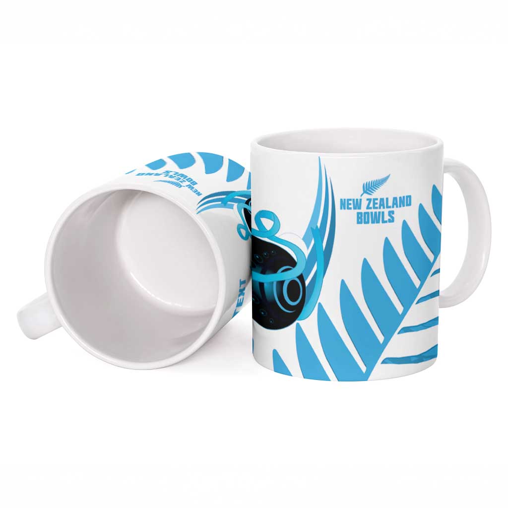 New Zealand Lawn Bowls Prostate Cancer Custom Ceramic Mug Aotearoa Maori Silver Fern Blue Ribbon - Aussie Hoodie