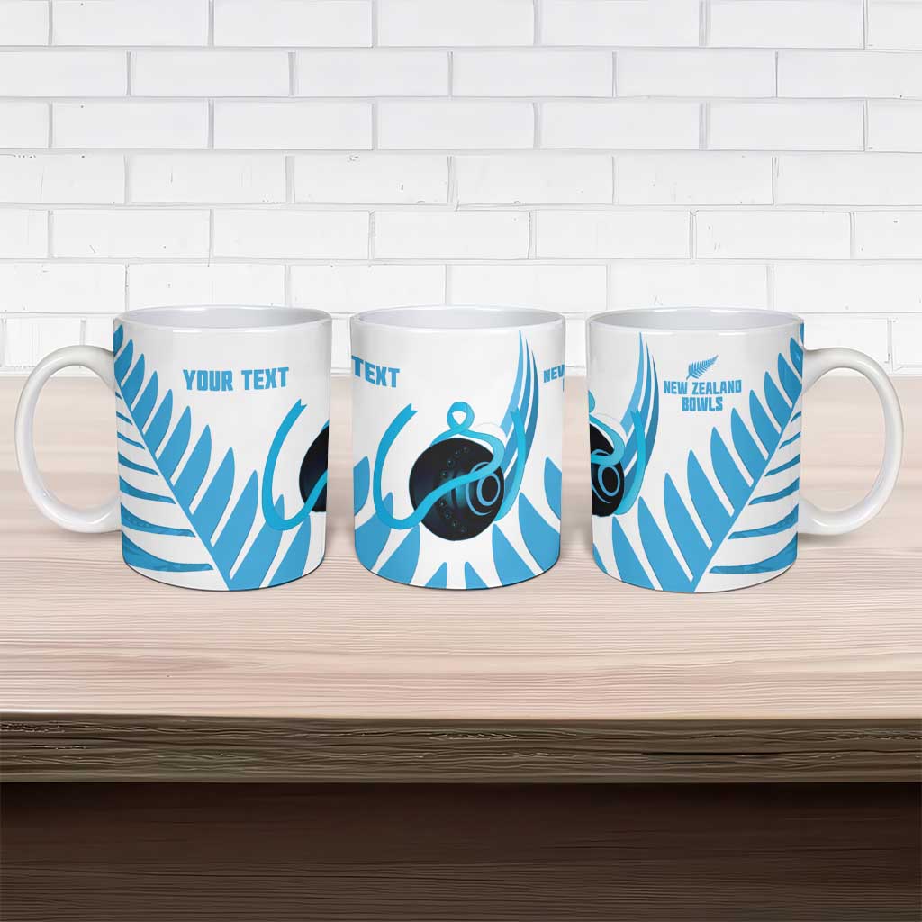 New Zealand Lawn Bowls Prostate Cancer Custom Ceramic Mug Aotearoa Maori Silver Fern Blue Ribbon - Aussie Hoodie